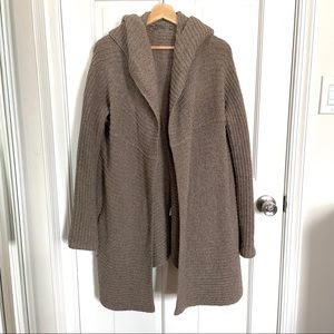 VINCE merino wool alpaca long cardigan w hood Sm